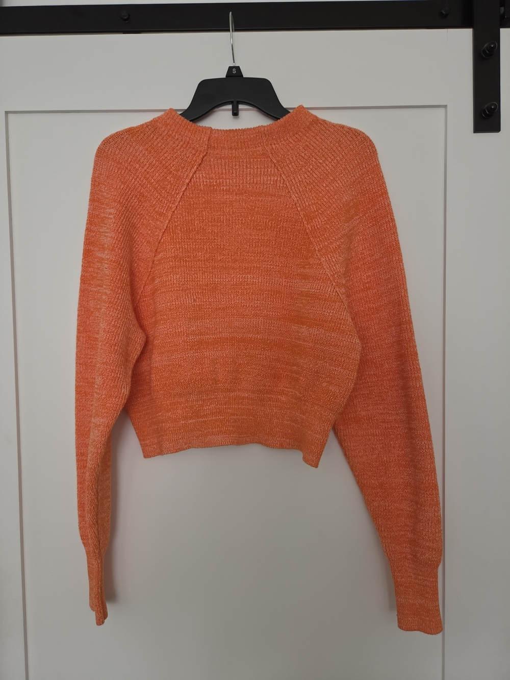 Free People Too Good Orange Zest Cropped Crewneck Sweater